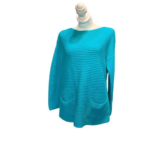 Vince Camuto women's size blue small knit sweater with pockets - Picture 1 of 8